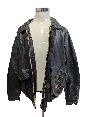 Vintage leder bomberjacke - vintage,
