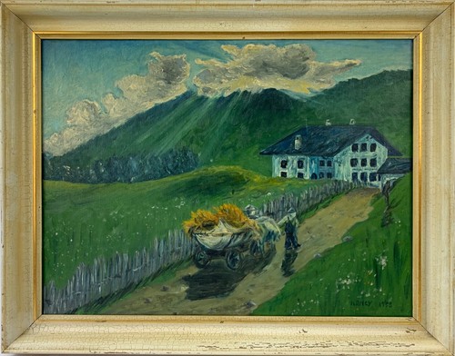 ölbild 1958 berglandschaft - Ölbild,