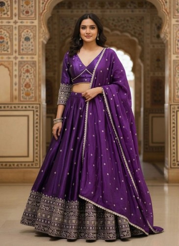 Lehenga choli lila indien - lehenga,