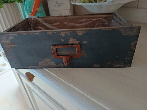 Schublade blau grau vintage - blau,
