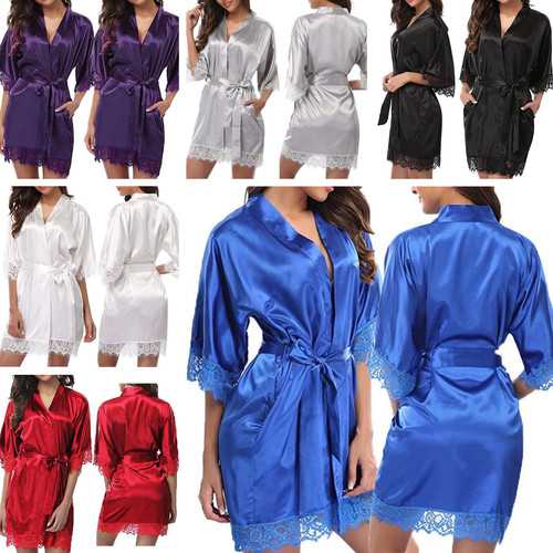 Damen satin nachthemd kimono - damen,