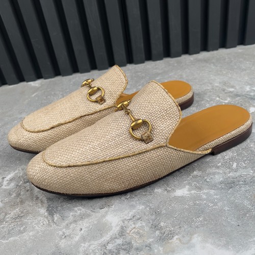 Gucci raffia princetown - gucci,
