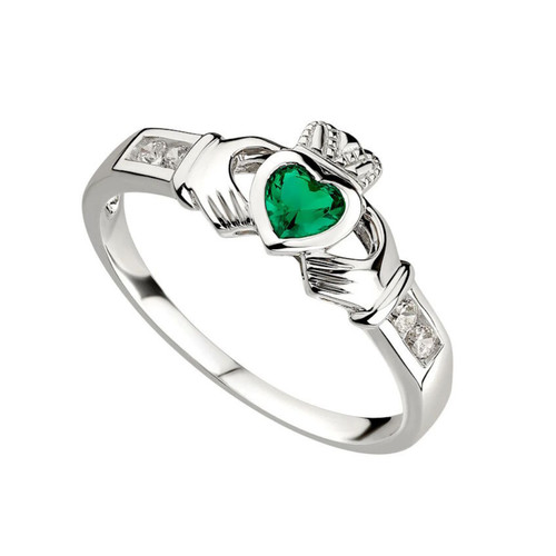 Sterling silver claddagh - silver, with