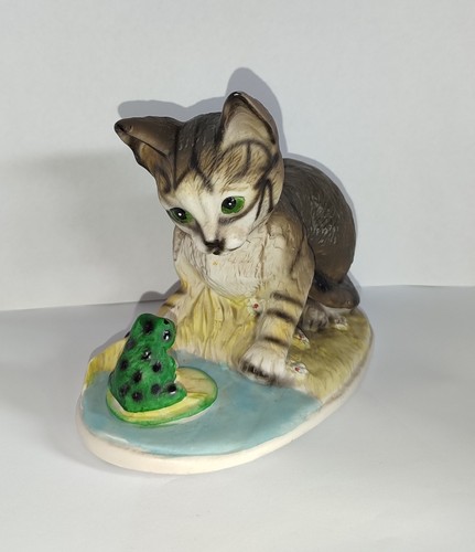 Neu porzellan katze mit frosch - neu,