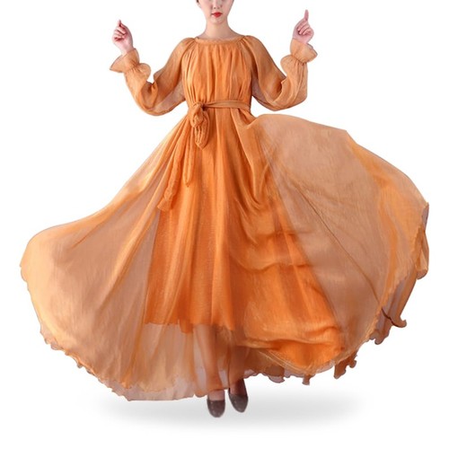 Damen maxi chiffon kleid - damen,
