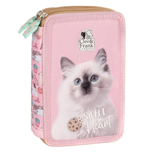 Katze federtasche gefüllt - federtasche,