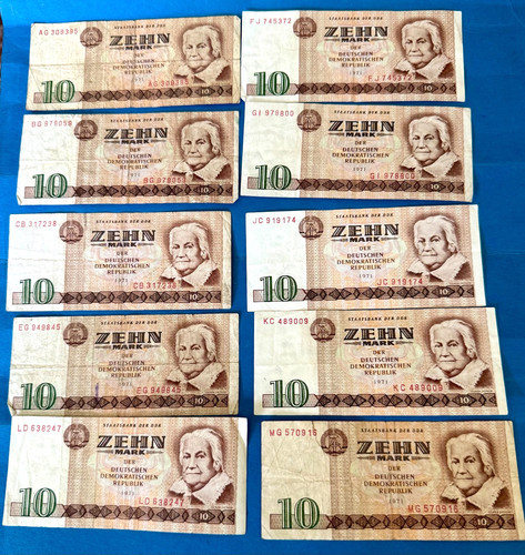 Ddr mark schein geldschein - 10,
