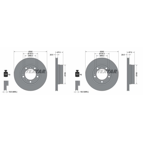 Textar pro bremsscheiben - 2x,