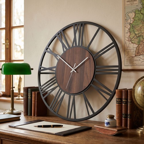 Große wanduhr 60cm - große, metall