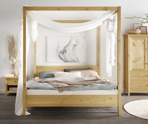 Himmelbett massivholz kiefer - himmelbett,