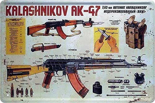 Blechschild kalashnikov 47 - kalashnikov, ak-47