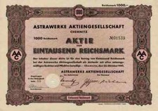 Astrawerke AG 1941 Chemnitz Sachsen Köln Exacta Wanderer Siemens Nixdorf 1000 RM