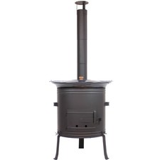 Ungarischer Gulaschofen Gulaschkanone Grillplanet® 42 cm mit 22L Gulaschkessel u