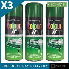 3 x WALDGRÜN GLANZ FINISH SPRÜHLACK AEROSOL 400ML FÜR METALL HOLZ KUNSTSTOFF