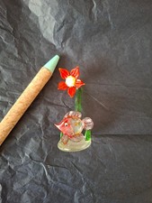 Glas Deko Fisch mit Blume