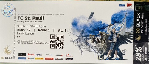 Eintrittskarte ticket hansa - /,