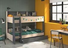 Etagenbett Tam-Tam 31 mit Bettschubkasten in Grau, Jugendbett mit Stauraum