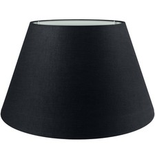 Premium Lampenschirm Stehlampe Hängelampe Schwarz Baumwolle E14/E27 2XL=UØ 40cm