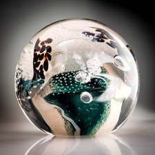 Vintage Glas Briefbeschwerer