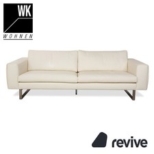 WK Wohnen WK 620 Leder Viersitzer Creme Weiß Sofa Couch