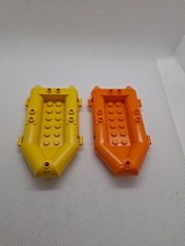2x Lego Boot, Schlauchboot, Ruderboot, Gelb, Orange 30086