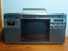 1980’s Panasonic TR-1200G TV With 4-Band Stereo Radio Cassette Recorder