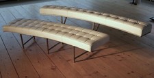 Eileen Gray Monte Carlo, Ledersofa weiß, vintage, Erbstück, gebraucht