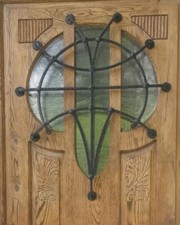 Nachbau historischen Tür aus Altholz Schmiede-Detail Jugendstil Haustür