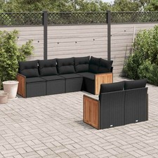 Gartenmöbel Sofa Garnitur Kissen Lounge Gartengarnitur 7-tlg. Poly Rattan vidaXL