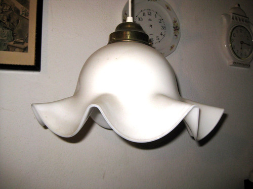 Alte milchglas deckenlampe - , milchglas-