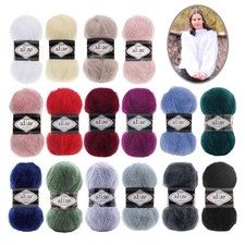 5 x 100g Strickgarn Alize Mohair Classic Uni Mohairwolle Häkelgarn Farbwahl