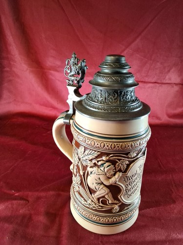 Antiker bierkrug zinn - zinn, deckel