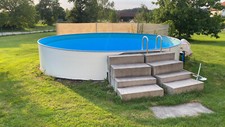 Swimming Pool rund inkl. Leiter, Pumpe und Sandfilter ⌀ 6m