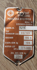 Original tatran typenschild - tatran, cz