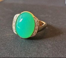 Sogni D'Oro Chrysopras Ring mit Diamanten, Gold 585