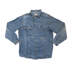 Diesel Denim Jeans Hemd Pearl Snap Vintage 90s Größe 14 S Hose Zwei Taschen