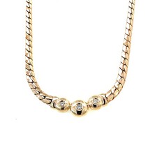 Collier Gelbgold 585 / 14 Karat mit Brill. 0,15 ct Nr. 6428