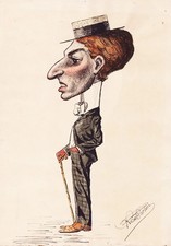 Mann man Hut hat Gehstock