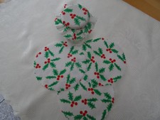 12 Stoff-Deckchen-Set / Deko-Haube ILEX BLÄTTER  Einmachgläser Marmeladen