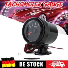 52mm Schwarz Drehzahlmesser mit Halterung Zusatz Instrument Youngtimer Klassik X