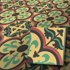 Zementfliese Jamila gelb grün