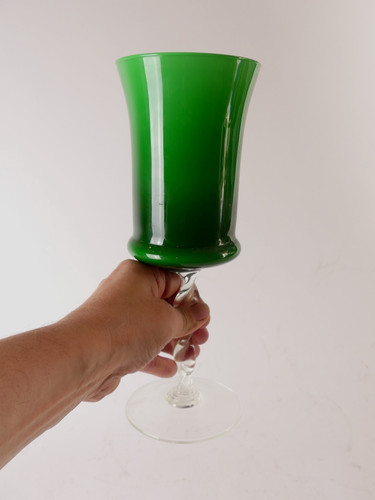 Vintage empoli glas kelch - glas, vase