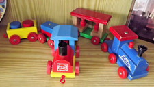 Vintage Deko Konvolut 1960/70er Holz Eisenbahnen Heros & Nestle Alete Babykost