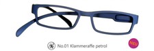 Lesebrille No.01 Klammeraffe aqua, aubergine, berry, bright red, curry, dunkel b