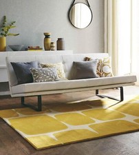 Kunst Deko Indisch Teppiche 2.4x3m Gelb Abstrakt Handgetuftet Wolle Teppich