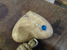 PIERCING Bauchnabelpiercing Belly FLEXIBEL - Edelstahl silber - Kristall blau