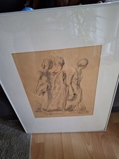 A. Paul Weber/Lithographie/Gang zur Quelle/1953/Signiert