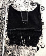 Schultertasche Fransen Schnalle Willeder Leder Material Mix Reißver. Ohne Riemen