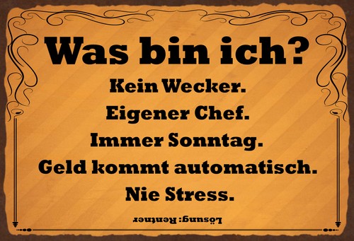 Blechschild 20x30 was bin ich - blechschild,