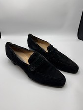 Manolo Blahnik Pumps mit Blockabsatz Gr. 39 in Schwarz aus Wildleder